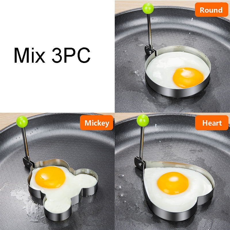 Stainless Steel 5Style Fried Egg Pancake Shaper Omelette Mold Mould Frying Egg Cooking Tools Kitchen Accessories Gadget Rings