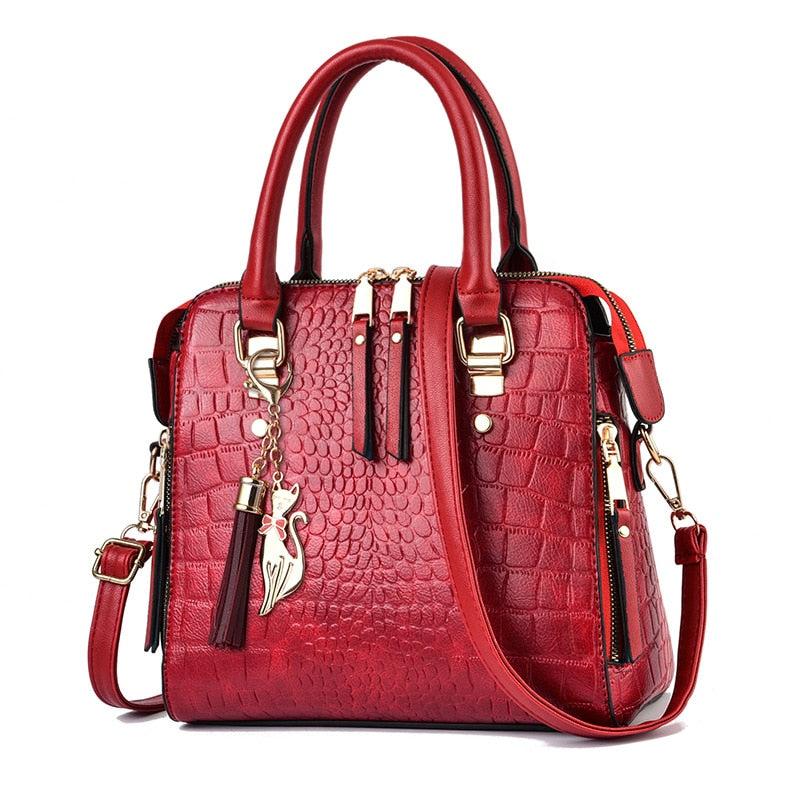 2022 Crocodile Pattern Female PU Leather Handbag