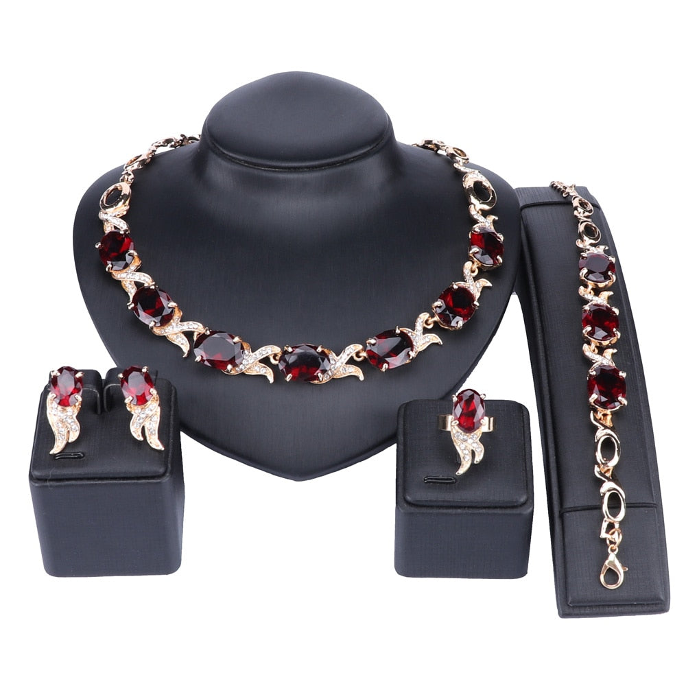 Products
Crystal Trendy Necklace Jewelry Sets Bridal Necklace