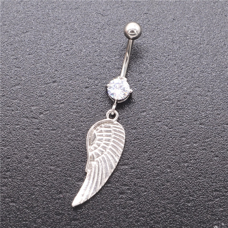 Anchor Feather Pendant Naval Piercing Rings Jewelry