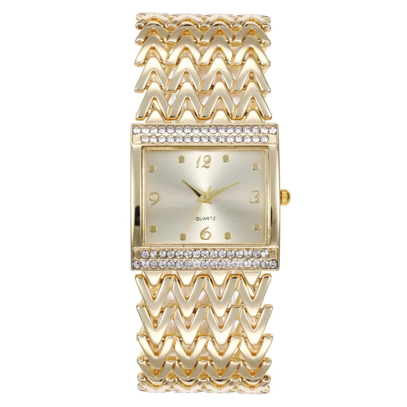 Stainless Steel Gold Female Watch