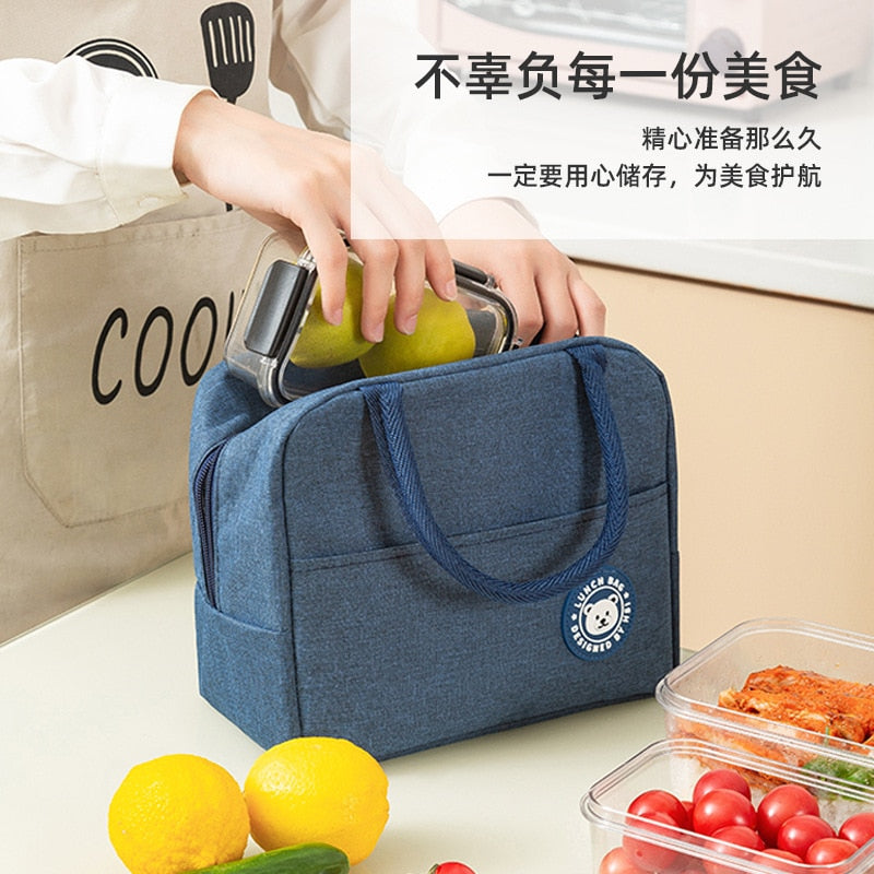 1PCS Portable Waterproof Insulated Canvas Cooler Bag