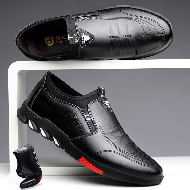 Non-Slip Breathable Spring Men Leather Shoes