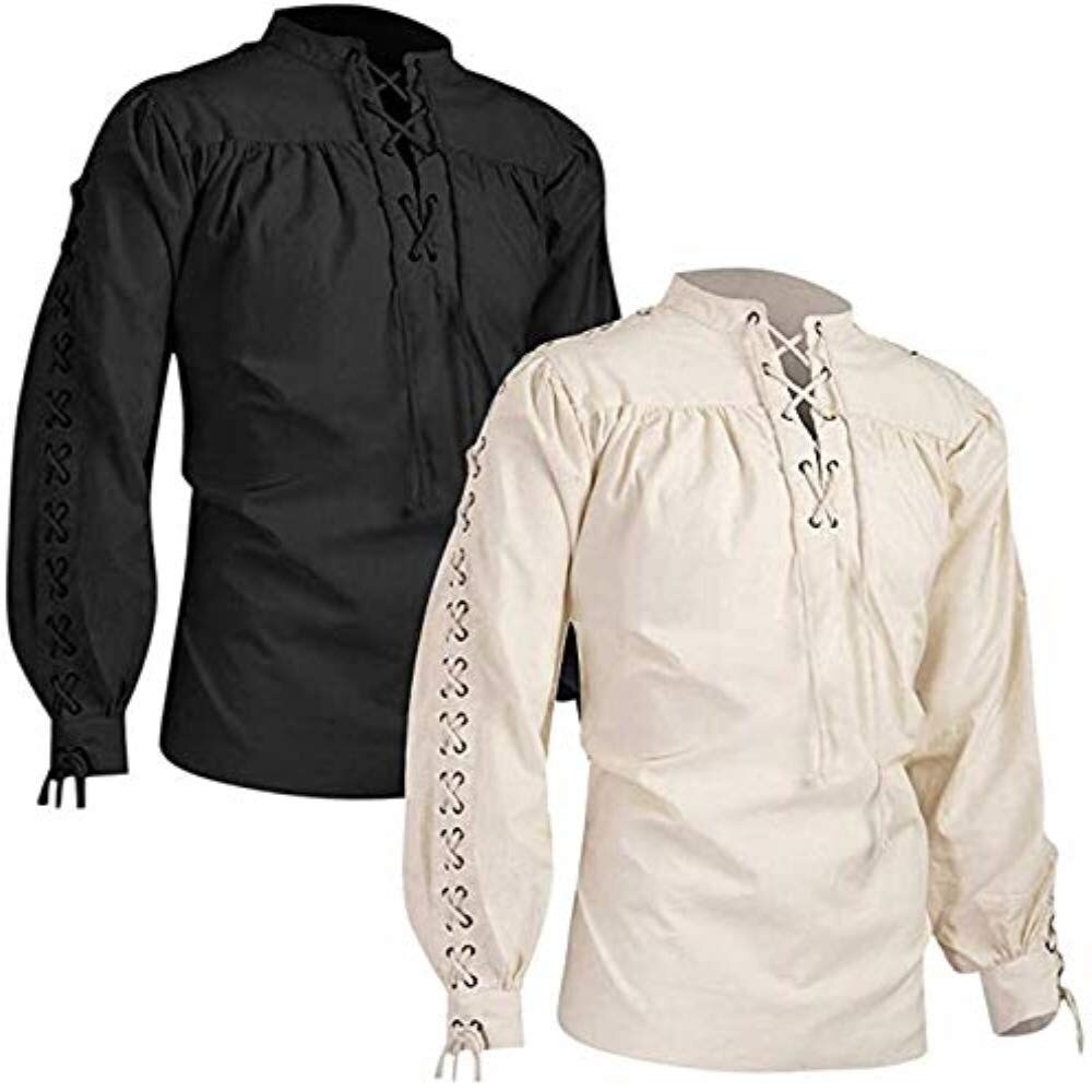 Gothic Renaissance Long Sleeve Casual  Men Shirts