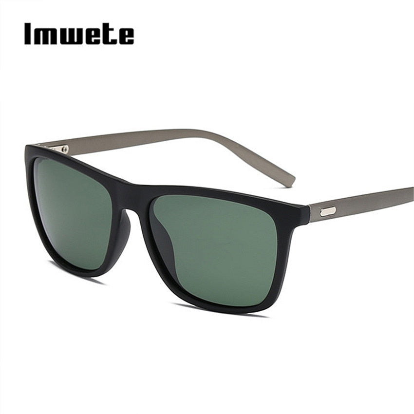 Imwete Polarized Sunglasses Men Sun Glasses Fashion Square Black