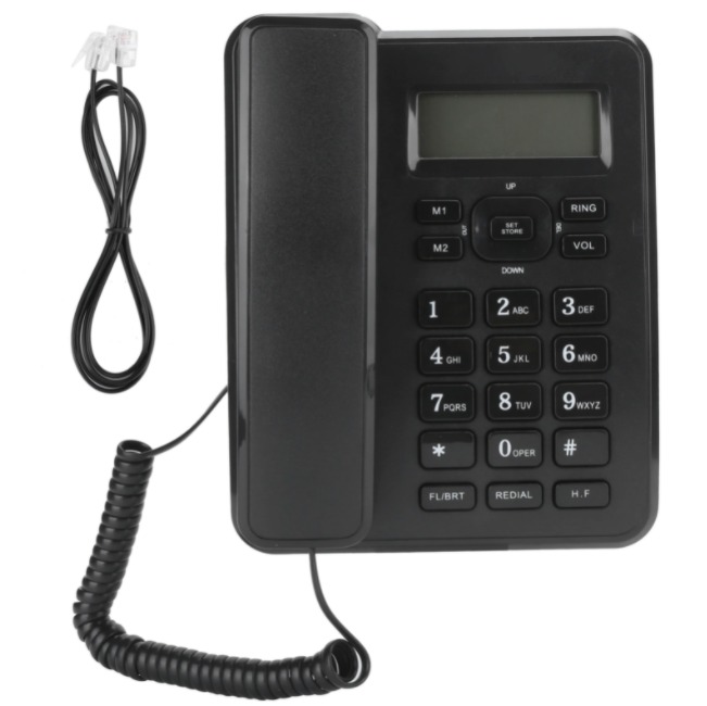 Voip KX‑T6001CID Fixed Telephone Home Wired Landline Business Office Corded Desk Phone