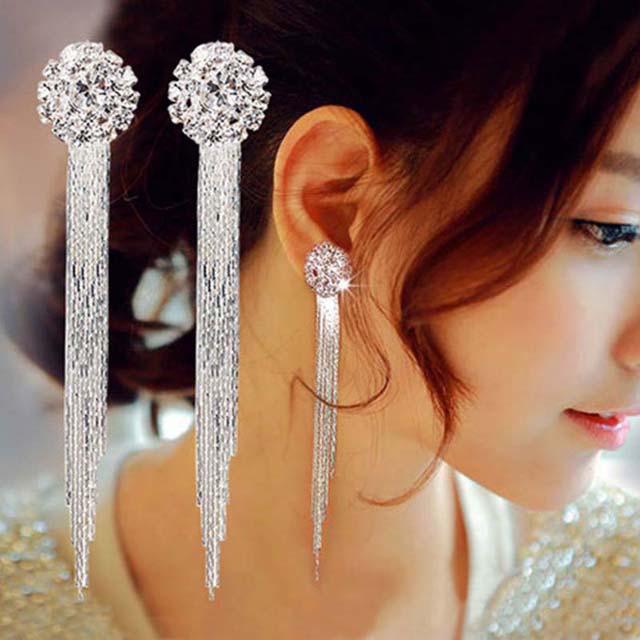 Women Girls Stainless Steel Butterfly Tassel Stud Earrings long Dangle  Earring | eBay