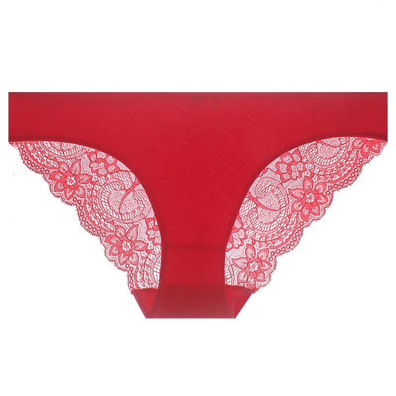 Sexy Lace Erotic Panties for Women Mid Rise Breathable Seamless