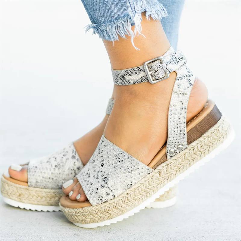 2019 Glitter Beads Girls Wedge Heels Platform Ankle Strap Sandals Womens  Shoes