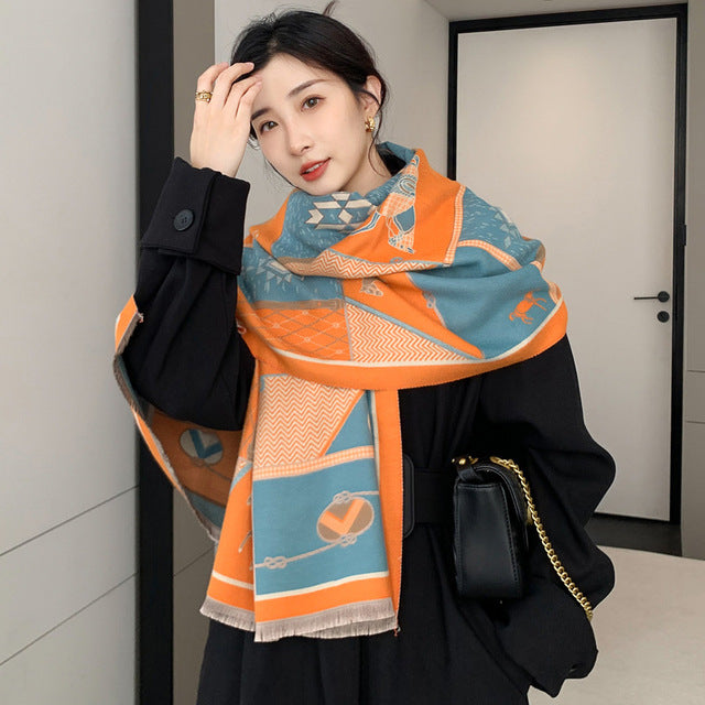 Wholesale High Quality New Fashion Winter Warm Thick Scarves Women Luxury  Designer Brand Cashmere Scarf Pashmina Shawl Double Sided Stoles From  m.