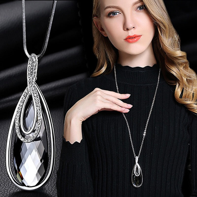 Long Necklaces Pendants for Women Maxi Fashion Crystal Jewelry –  Chilazexpress Ltd