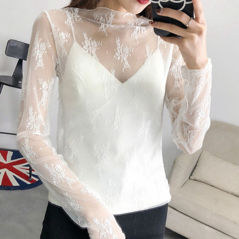 Women Sexy Harajuku Mesh Tops Net See Through T Shirt Transparent