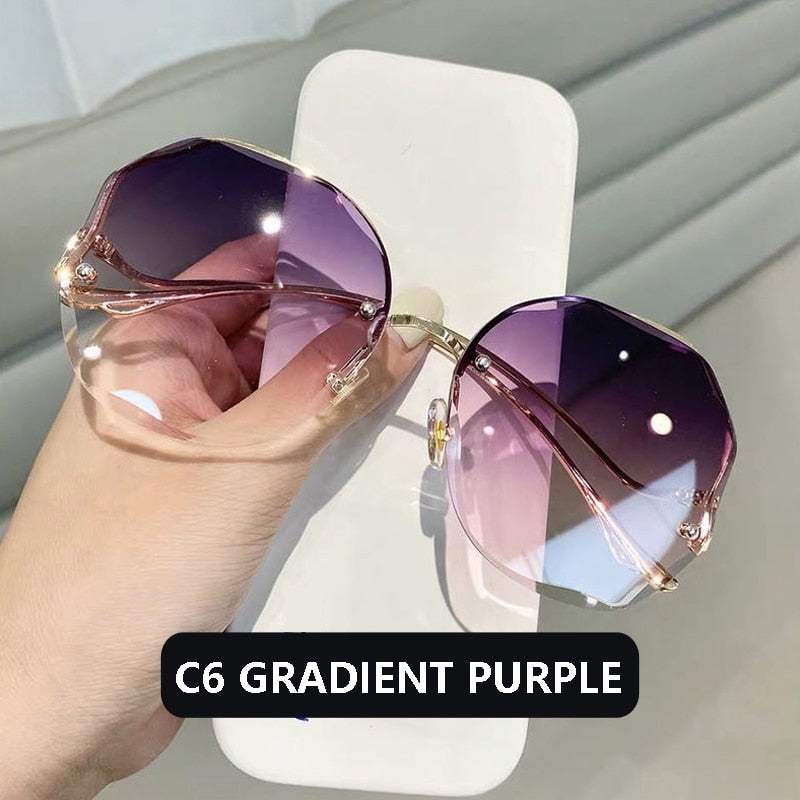2022 Women Fashion Tea Gradient Sunglasses