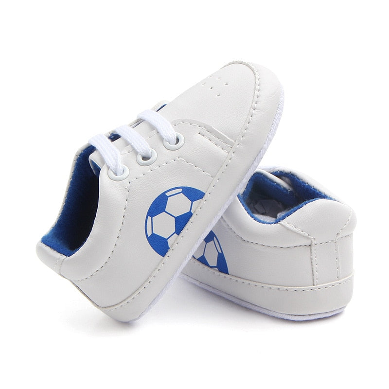 Toddlers Lace Up PU Leather Soft Soles Sneakers