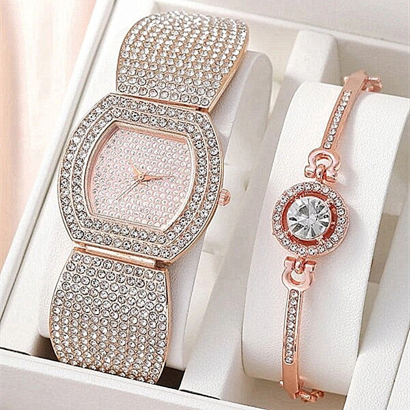 Women Bracelet Watch Set