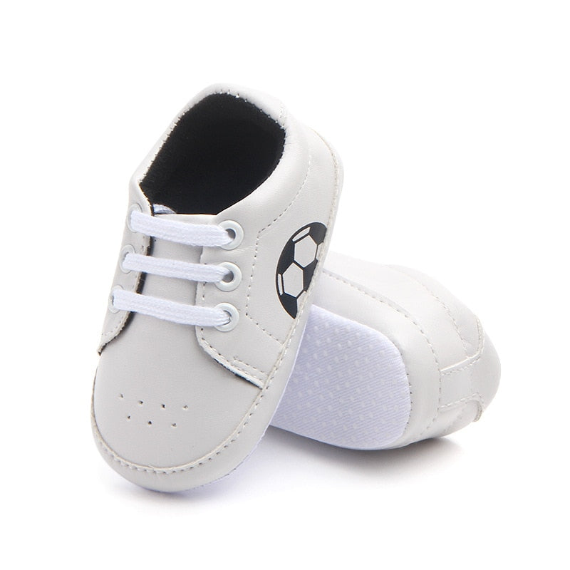 Toddlers Lace Up PU Leather Soft Soles Sneakers