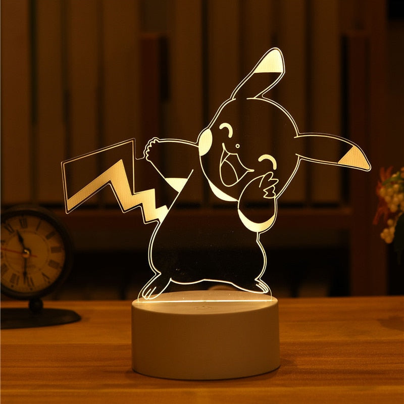 Pikachu Decorative Accessory  Car Stickers Cartoon Pokemon - 3d Lamp Anime  Figure/ornaments Figure - Aliexpress
