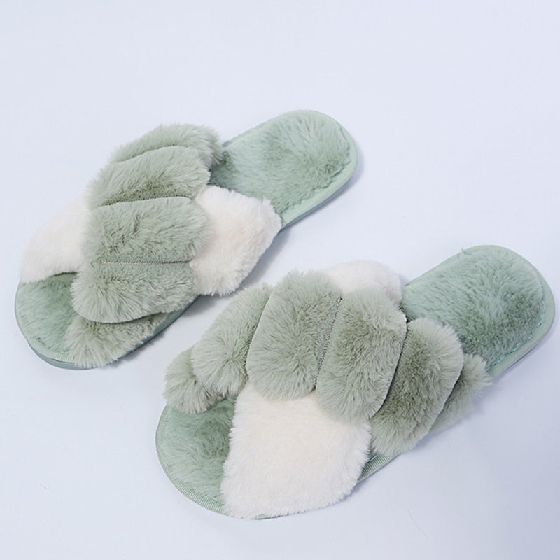 Winter Faux Fur House Flats Slippers