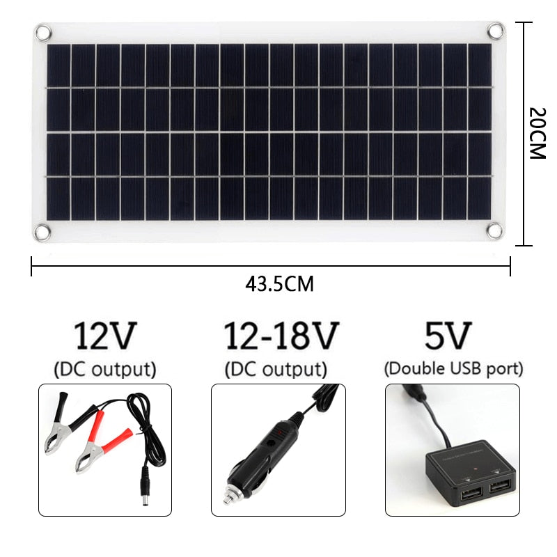 300W Portable Waterproof Solar Panel Kit cells