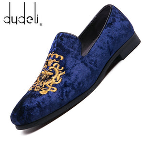 Casual Men Embroidery Loafers wedding New Big Size Lazy Peas shoes