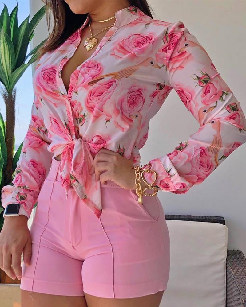 Women Casual Tie Knot Spring Top