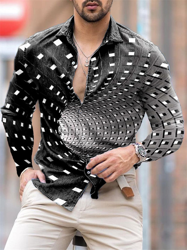 Fashion Men Single Breasted Casual Shirt