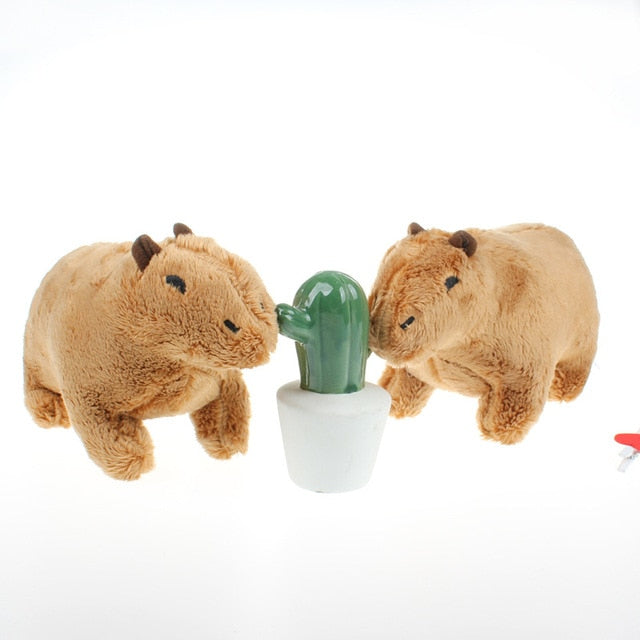 18cm Simulation Capybara Plush Toy Fluffy Capybara Doll Soft Stuffed Animal Toy Kids Birthday Gift Toy Home Room Decor