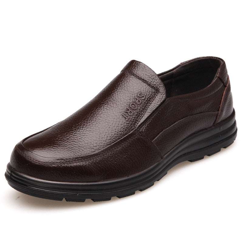 New High Quality Genuine Leather Men Flats Shoes