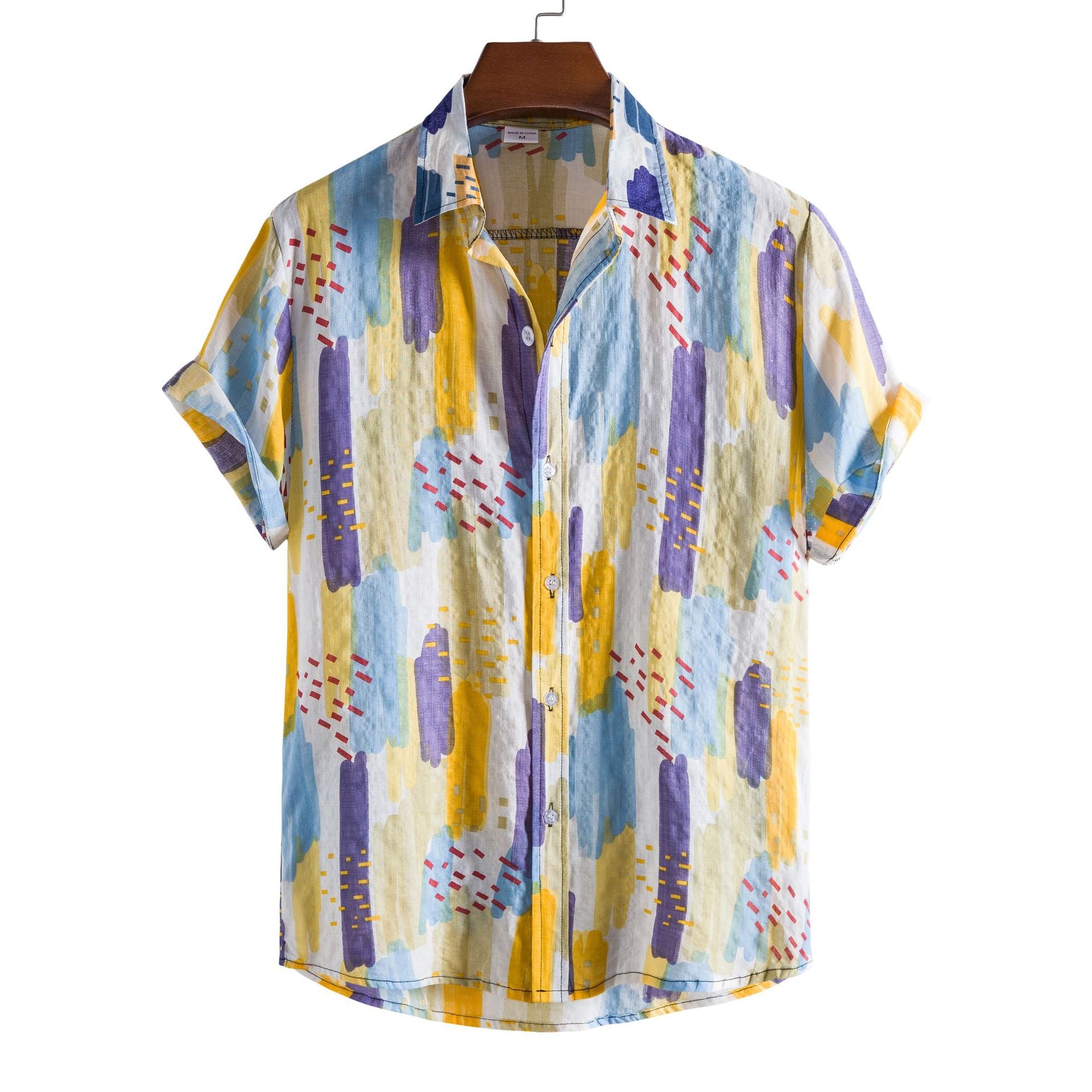 2022 Men Casual  Hawaiian Button Shirts