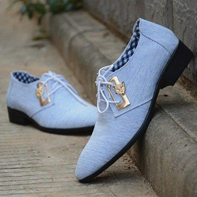 2021 Men's Canvas Derby Wedding Shoes