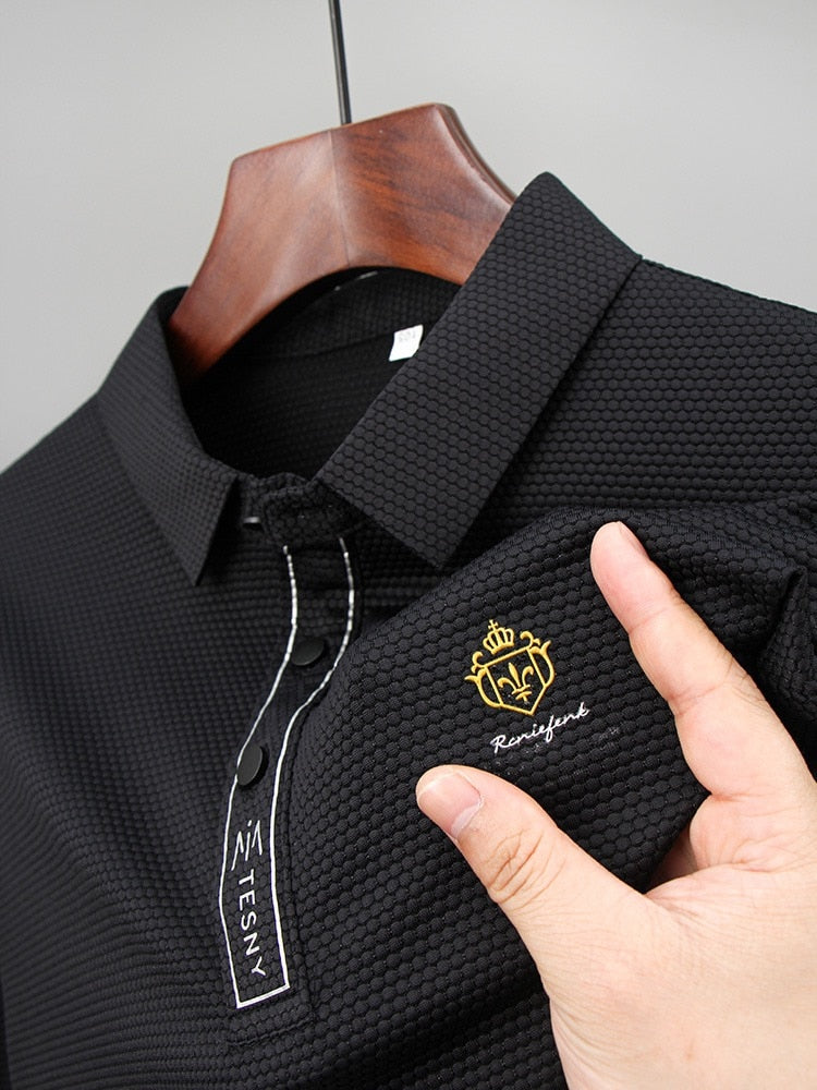 High end exquisite embroidery short sleeve men Polo T-shirt