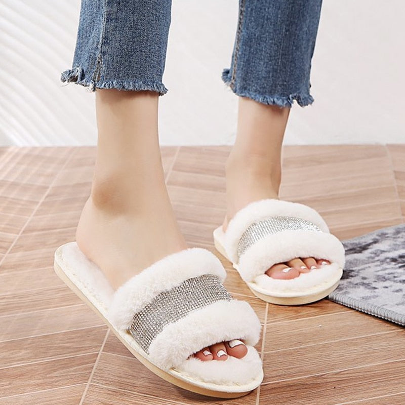 Winter Faux Fur House Flats Slippers