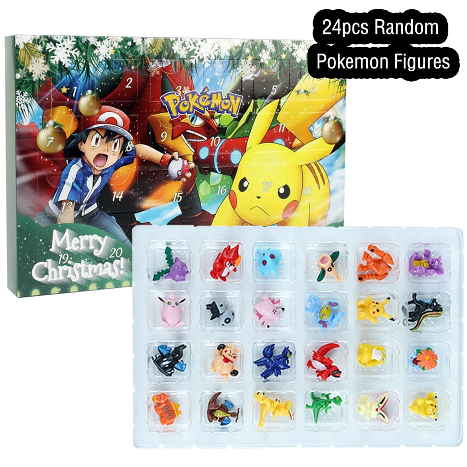 24Pcs Set Pokemon Figure Christmas Advent Calendar Gift kids toy
