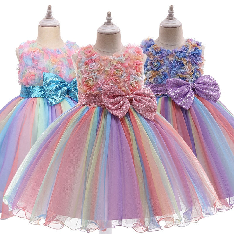 Summer Princess Girls Floral Lace Dress