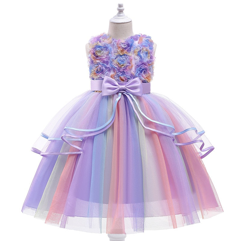 Summer Princess Girls Floral Lace Dress