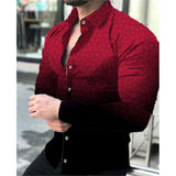 Fashion Luxury Men Single Breasted Long Sleeve Shirt