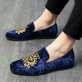 Casual Men Embroidery Loafers wedding New Big Size Lazy Peas shoes