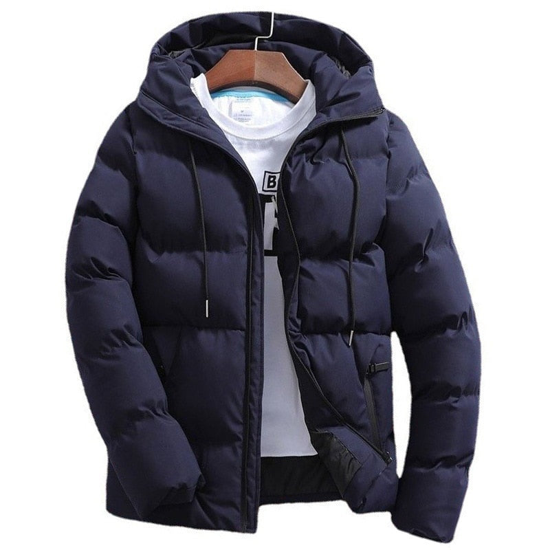 2022 Winter Men Thickened Cotton Hooded Short Jacket