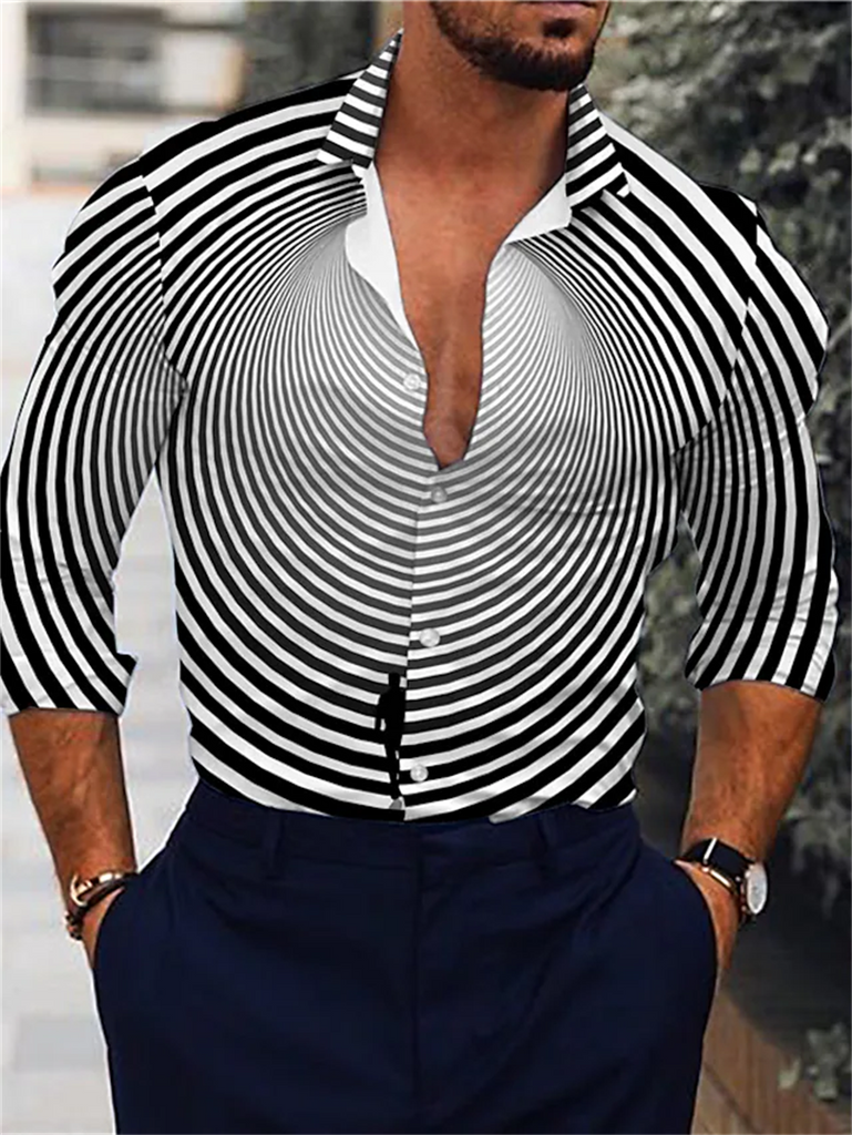 Fashion Men Single Breasted Casual Shirt