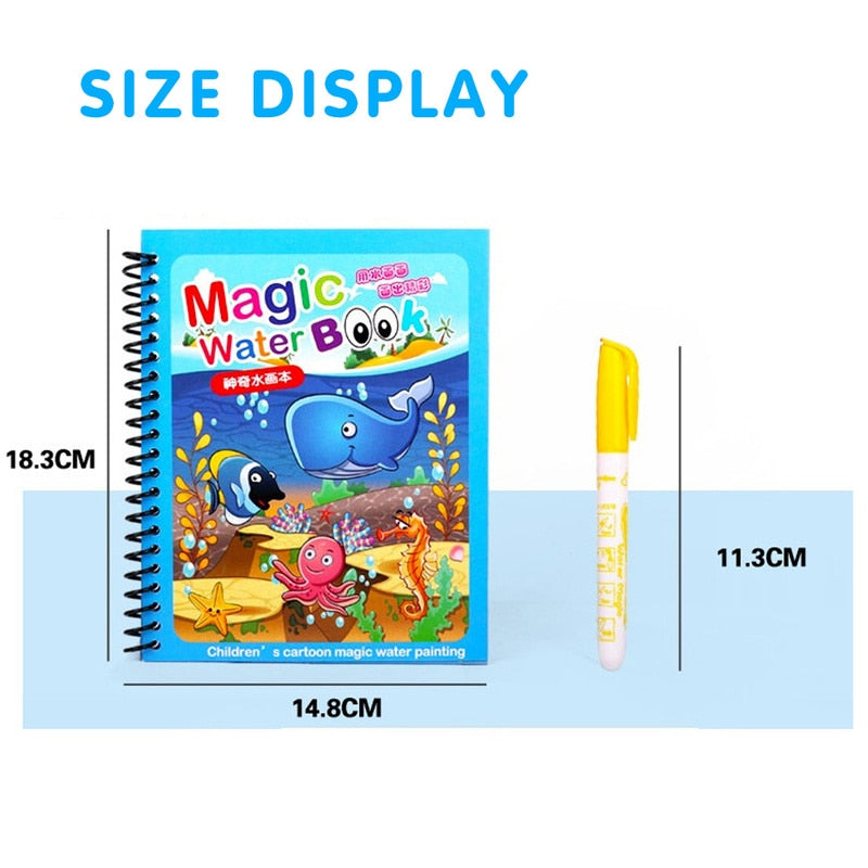 1pcs Magical Book Water Drawing Montessori Toys Reusable Coloring Book Magic Water Drawing Book Sensory Early Education Toys