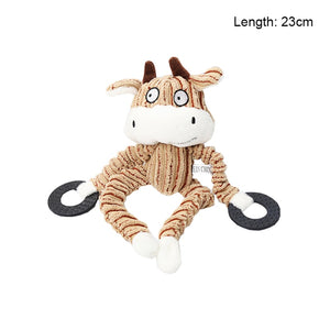 Fun Pet Toy Donkey Shape Corduroy Chew Toy For Dogs Puppy Squeaker Squeaky Plush Bone Molar Dog Toy Pet Training Dog Accessories