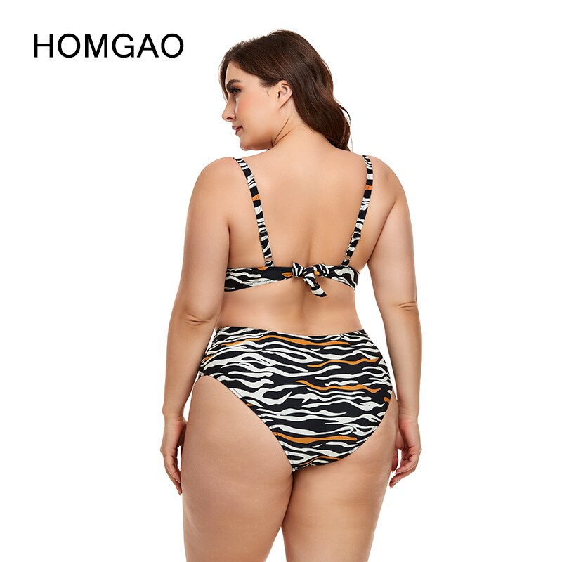 Zebra Print High Waist Swimwear