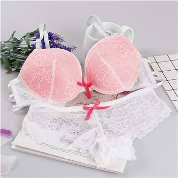 Lingerie pink sujetador transparente panties and bra set underwear