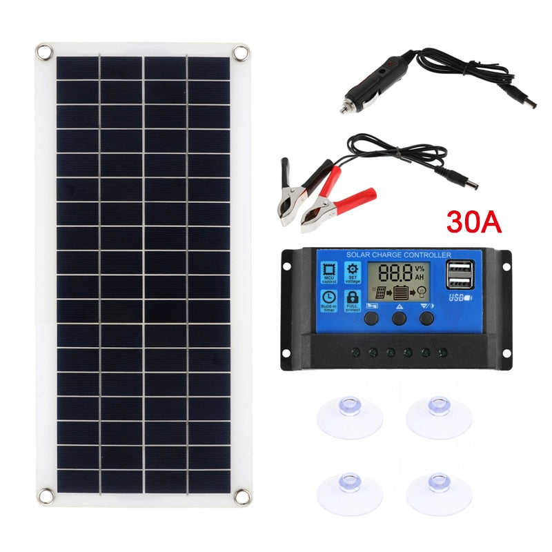 300W Portable Waterproof Solar Panel Kit cells