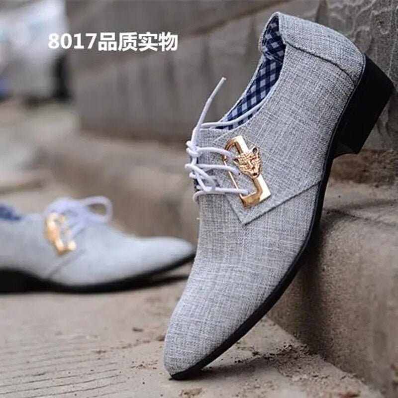 2021 Men's Canvas Derby Wedding Shoes