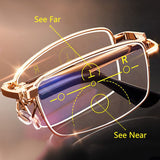 Folding Portable Progressive Biofocal Anti-Blue Ray Presbyopic Reading Glasses