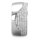 TS378 - Rhodium 925 Sterling Silver Ring with AAA Grade CZ  in Clear