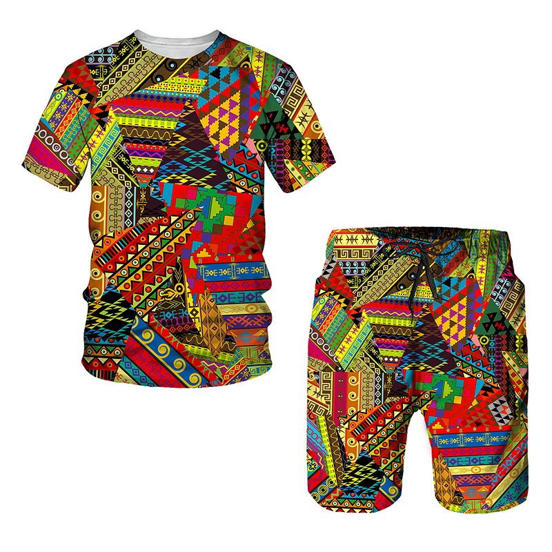 African Print Women&#39;s/Men&#39;s T-shirts Sets Africa Dashiki Men’s Tracksuit/Tops/Shorts Sport And Leisure Summer Male Suit