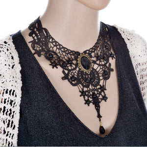 Vintage Lace Collar Choker Necklace Jewelry
