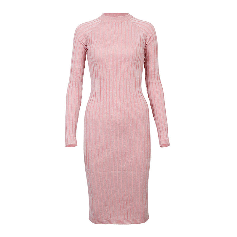Buy Pink High Neck Sweater Dress 16, Dresses